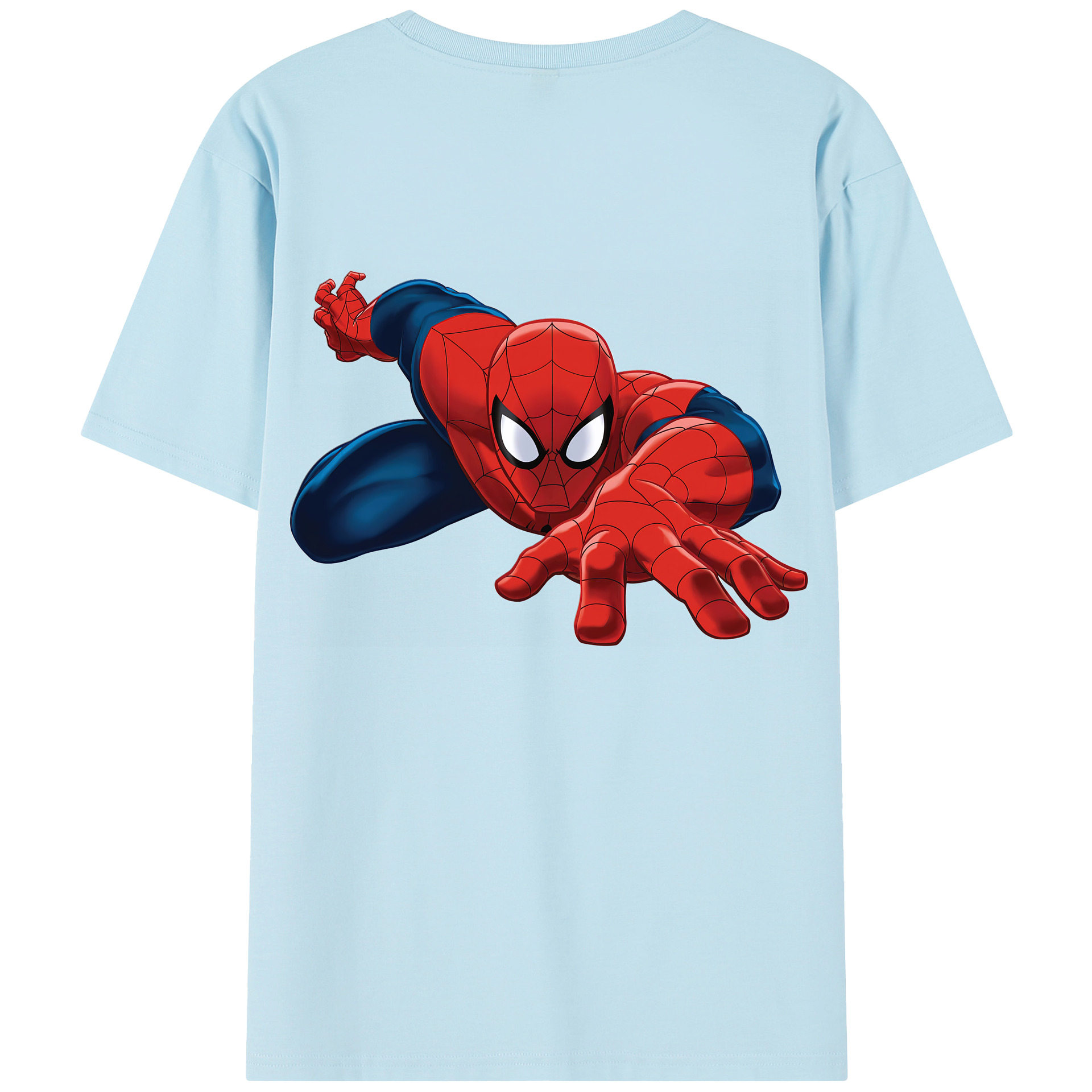 Spider Man スパイダーマン 綿100％半袖Tシャツ（背面プリント）